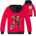 thumbnail image 1 of Unisex Kids' Hooded Sweatshirt Jacket with Transformers Print, Zippered for Spring and Autumn, 1 of 6