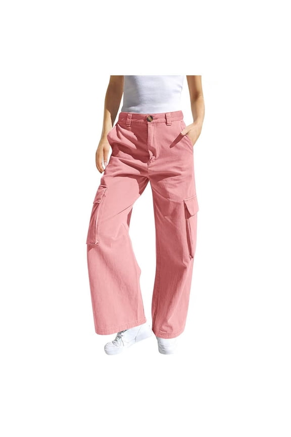 Unisex Kids Joggers, Cargo Pocket Detail with Drawstring Waist, Functional and Trendy Pants for Playground, Travel, and Casual Wear.,Pink,120