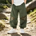 thumbnail image 1 of Unisex Kids Lightweight Airy Jogger Trousers, Side Mesh Spliced Elastic Ankle Pants for Shopping and Daily Indoor Activities Green 100, 1 of 6