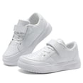 thumbnail image 1 of FEFOE Kids Light Athletic Sneakers, Hook and Loop Daily Walking Shoes, White (Boys & Girls), 1 of 8