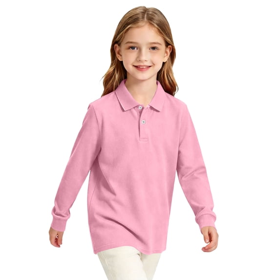 Unisex Kids Long Sleeve Mesh Polo Shirts Quick Dry Moisture Wicking Breathable Lightweight School Uniform Sports Wear Tops Wine 150