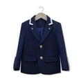 thumbnail image 1 of Unisex Kids Navy Blazer, School Uniform Style Button-Down Suit Jacket, Breathable Formal Outerwear for Boys & Girls, Ideal for School & Special Occasions, 2-12 Years Blue 2-3 Years, 1 of 6