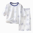 thumbnail image 1 of Unisex Kids Pajamas Set Long Sleeve Cotton Sleepwear Lounge Set 6-12 Months 12-24 Months 2t 3t 4t 5t 6t 7t 8t 9t Children(Blue,2-3 Years), 1 of 6