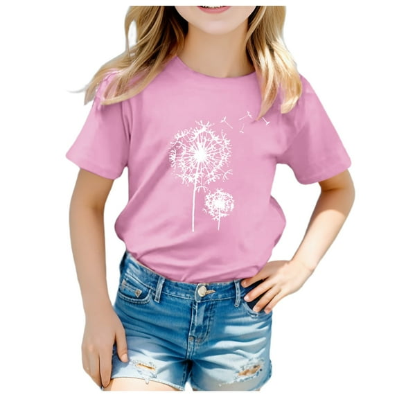 Unisex Kids Printed Tee Vacation Cartoon Cat Boys Girls Funny T-Shirts Top For 3-13Y Lovely Child Dailywear