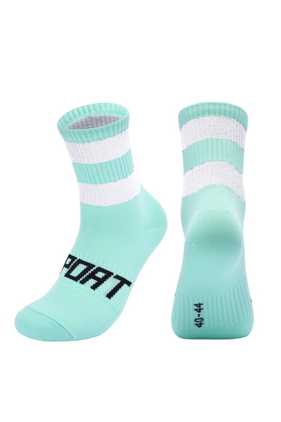 Unisex & Kids Reflective Cycling Socks - Breathable, Wear-Resistant, Suitable for Night Riding/Biking/Running/Fitness, Style M, Size M