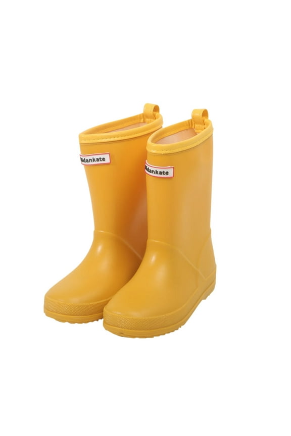 Unisex Kids Shoes Waterproof &Versatile Rain Boots Mid-Calf, Yellow