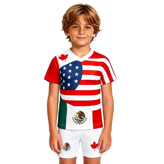 Unisex Kids Soccer Set Boys Soccer Shirts and Shorts Girls Soccer Outfit 2-13 Years