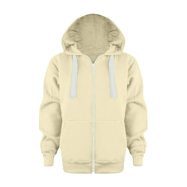 Unisex Kids Soft Brushed Basic Hooded Drawstring Sweatshirt Full Zip up Hoodie for Boys or Girls Size 7 Years-8 Years