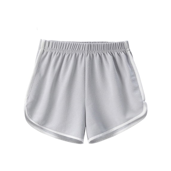 Unisex Kids Solid Athletic Shorts, White Binding Elastic Waist Summer Beach Sports Shorts for Boys Girls 2â12 Years