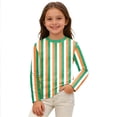thumbnail image 1 of Unisex Kids Striped Shirts Boys and Girls Girls T Shirts Size 10 Casual Long Sleeve Crewneck Tops Soft Shirts Summer Outfits Size 13-14 Years,Green#3, 1 of 4