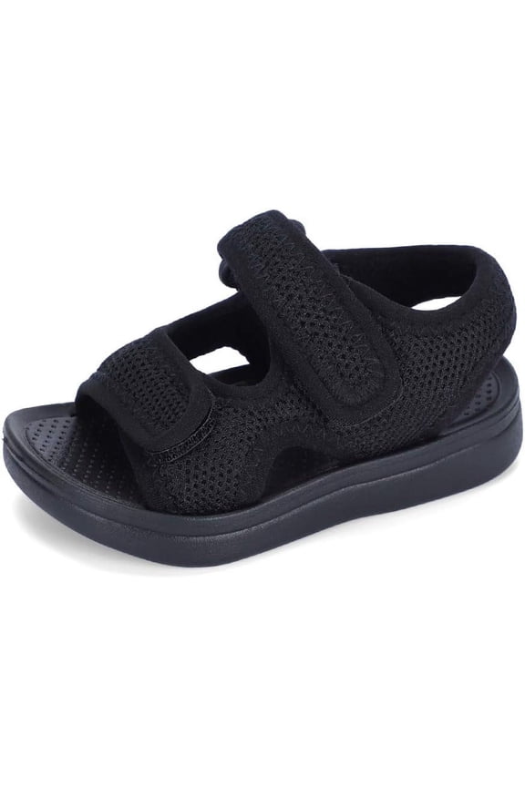 Unisex Kids Summer Slide Sandals Baby Comfort Anti-Slip Open Toe Adjustable Walking Beach Shower Shoes for Boys Girls