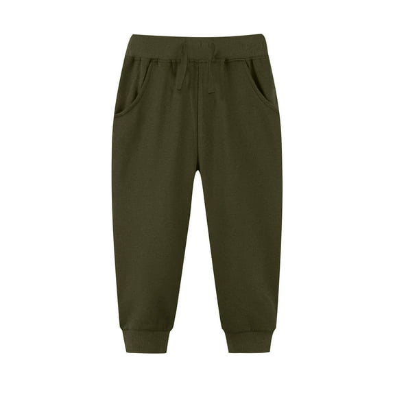Unisex Kids Sweatpants Solid Elastic Waist Drawstring Pants Toddler Baby Bottoms Casual Active Sweatpants Sweat Pants for Kids Green 3Y