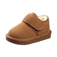 thumbnail image 1 of Unisex Kids Thick Fleece Lined Winter Snow Boots, Soft Bread Style Non Slip Warm Cotton Shoes for Toddler Boys Girls Cold Season Wear Brown 1.5-2 Years, 1 of 7