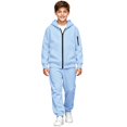 thumbnail image 1 of Unisex Kids Tracksuit Set, Zip Up Hoodie & Sweatpants 2 Piece Sweatsuit, Teen Boys Girls Athletic Fleece Sweat Suit, Casual Hooded Jogger Sportswear Outfit (Light Blue, 8-9 Years), 1 of 7