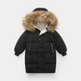 thumbnail image 1 of Unisex Kids Water Resistant Winter Coats Warm Fleece Lined Outwear Ski Snow Jacket With Removable Hood for Baby Boys Girls Black 3-4 Years, 1 of 3