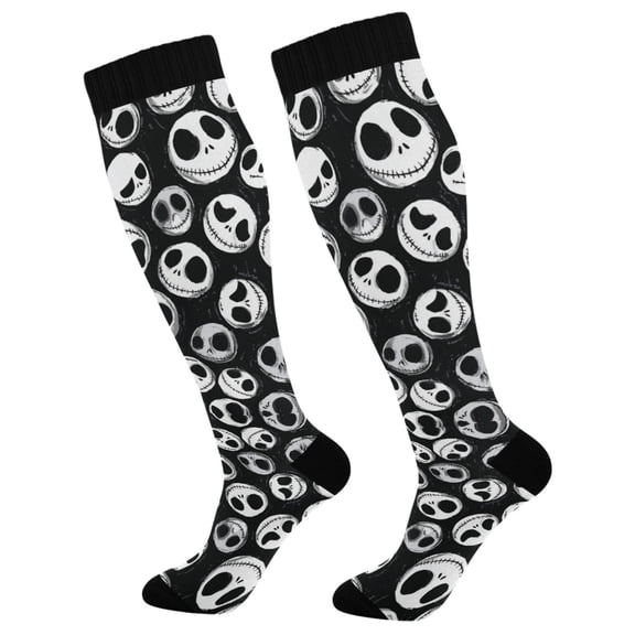 Unisex Knee High Socks, Big Eyes Printed Socks, Long Running Socks for Men & Women (1 Pair)