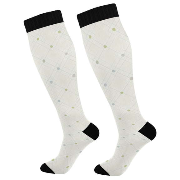 Unisex Knee High Socks, Dot Printed Socks, Long Running Socks for Men & Women (1 Pair)