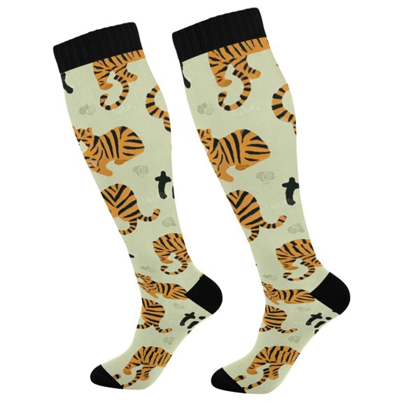 Unisex Knee High Socks, Vivid Printed Socks, Long Running Socks for Men & Women (1 Pair)
