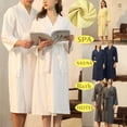 thumbnail image 1 of Unisex Knee Length Bathrobe with Pockets Soft Breathable Sleepwear Lounge Robe SPA Comfort Home Wear, 1 of 9