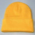 thumbnail image 1 of Unisex Knit Beanie Hat, Soft Acrylic Winter Skull Cap for Men and Women, Stretchable Warm Hat for Cold Weather, Ski, Hip Hop, and Daily Wear-Yellow, 1 of 2