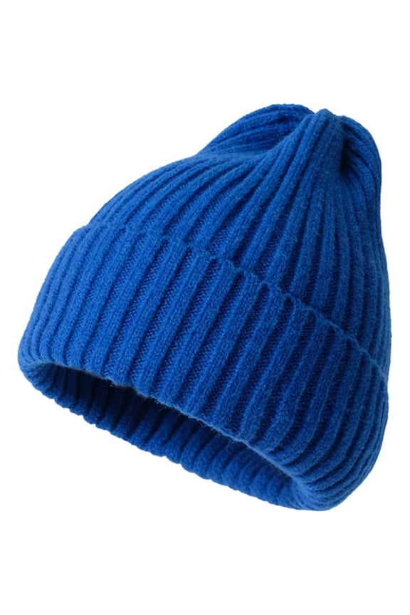 Unisex Knit Beanie Hats Winter Warm Stretchy Slouchy Skull Beanie Caps for Women Men (Blue)