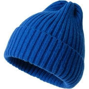Unisex Knit Beanie Hats Winter Warm Stretchy Slouchy Skull Beanie Caps for Women Men Blue