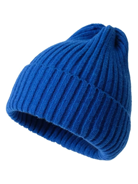 Unisex Knit Beanie Hats Winter Warm Stretchy Slouchy Skull Beanie Caps for Women Men (Blue)