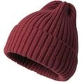 thumbnail image 1 of Unisex Knit Beanie Hats Winter Warm Stretchy Slouchy Skull Beanie Caps for Women Men (Dark Red), 1 of 8