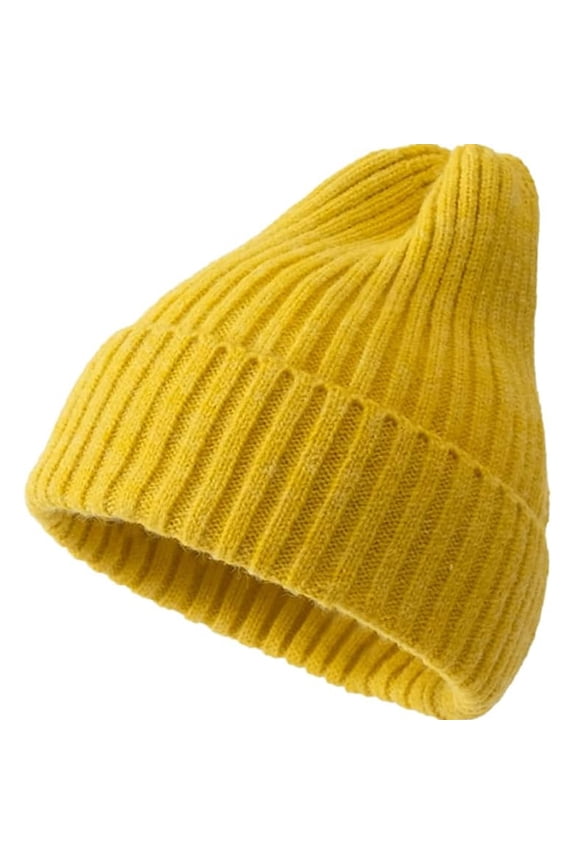 Unisex Knit Beanie Hats Winter Warm Stretchy Slouchy Skull Beanie Caps for Women Men (Yellow)