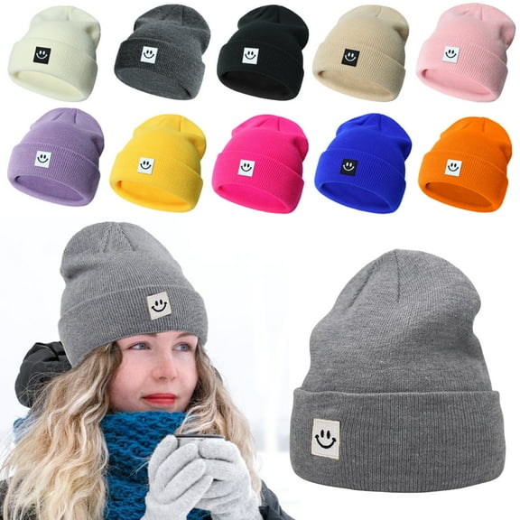 Unisex Knit Beanie, Men Women Winter Warm Knitted Skull Caps, Fashionable Headwear Slouchy Beanies Hats for All Seasons