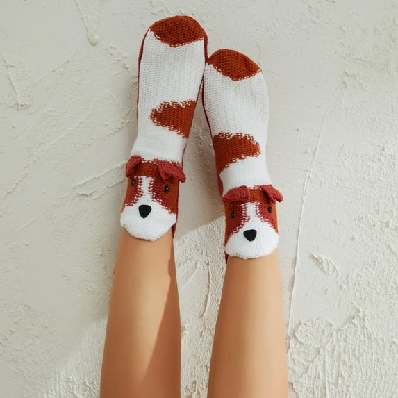 Unisex Knit Funny Animal Crocodile Socks Novelty Shark Crocodile Floor Socks Wool Winter Warm Thick Casual Sock