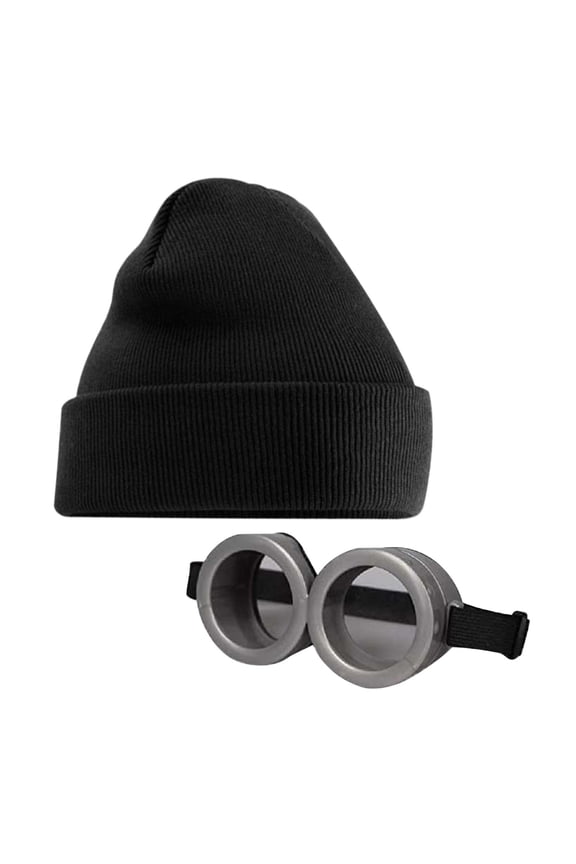 Unisex Knit Hat with Glasses Set, Soft Elastic Beanie Windproof Warm Winter Accessory, Lightweight Foldable Outdoor Wear for Travel Sports Driving Camping and Daily Casual Use