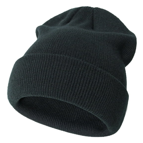 Unisex Knit Soft Warm Cuffed Beanie Hat Winter Camo Hats for Kids,Color:Black,Size:2-6 Years