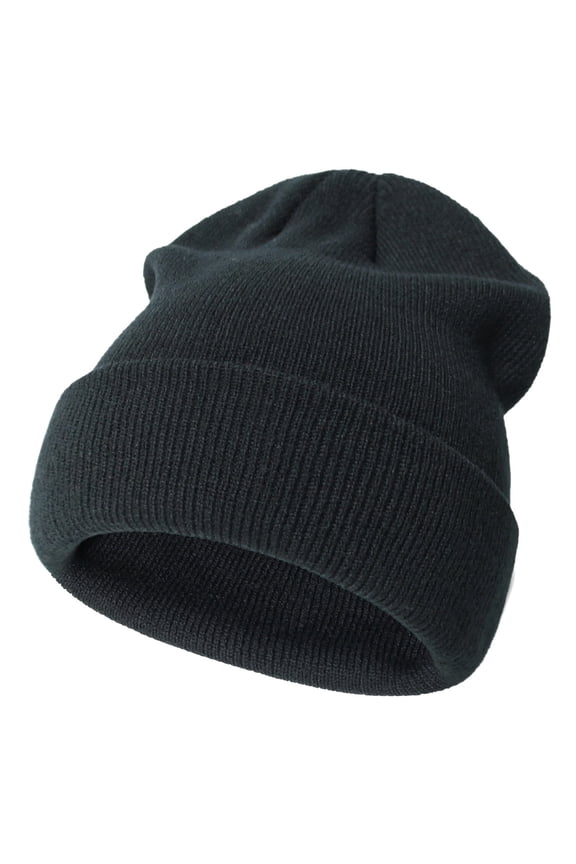 Unisex Knit Soft Warm Cuffed Beanie Hat Winter Camo Hats for Kids,Color:Black,Size:2-6 Years