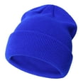thumbnail image 1 of Unisex Knit Soft Warm Cuffed Beanie Hat Winter Camo Hats for Kids,Color:Blue,Size:3-24 Months, 1 of 3