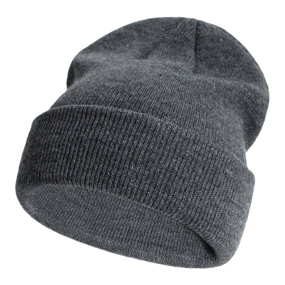 Ticikt Kids Knit Beanie Hat, Acrylic Cotton Blend Warm Winter Cap, Stretchy Skull Hat for Baby Toddler Boys Girls,Color:Dark Gray,Size:2-6 Years