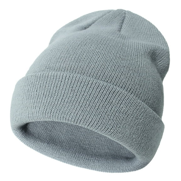 Unisex Knit Soft Warm Cuffed Beanie Hat Winter Camo Hats for Kids,Color:Grey,Size:2-6 Years