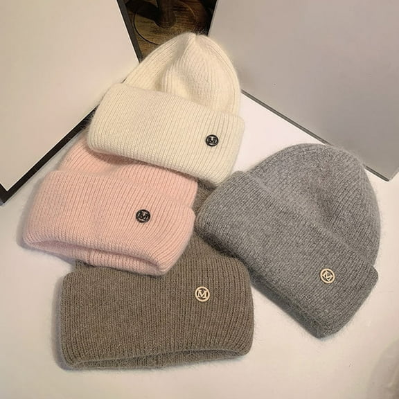 Unisex Knitted Angora Beanie Winter Warm Fuzzy Thermal Thick Fluffy Hat Skull Cap