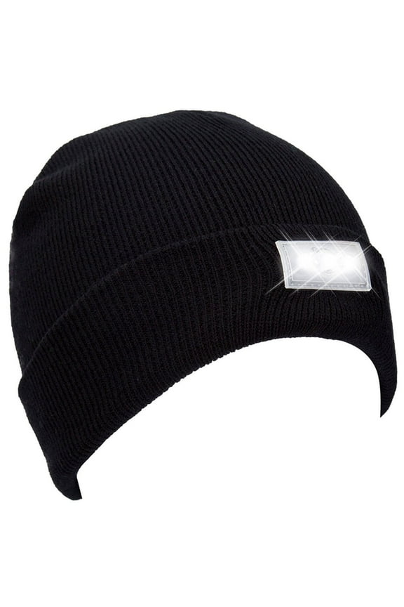 Unisex Knitted Beanie with Built-In 5 LED Flashlight – Winter Hat for Outdoor Adventures and Safety TIKA