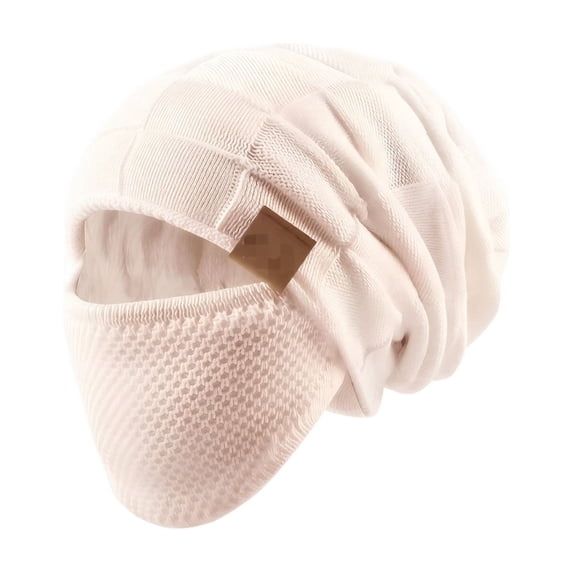 Unisex Knitted Hat & Mask Light Beanie with Ear Neck & Cheek Coverage for Cold Weather Outdoor Snow Sports.