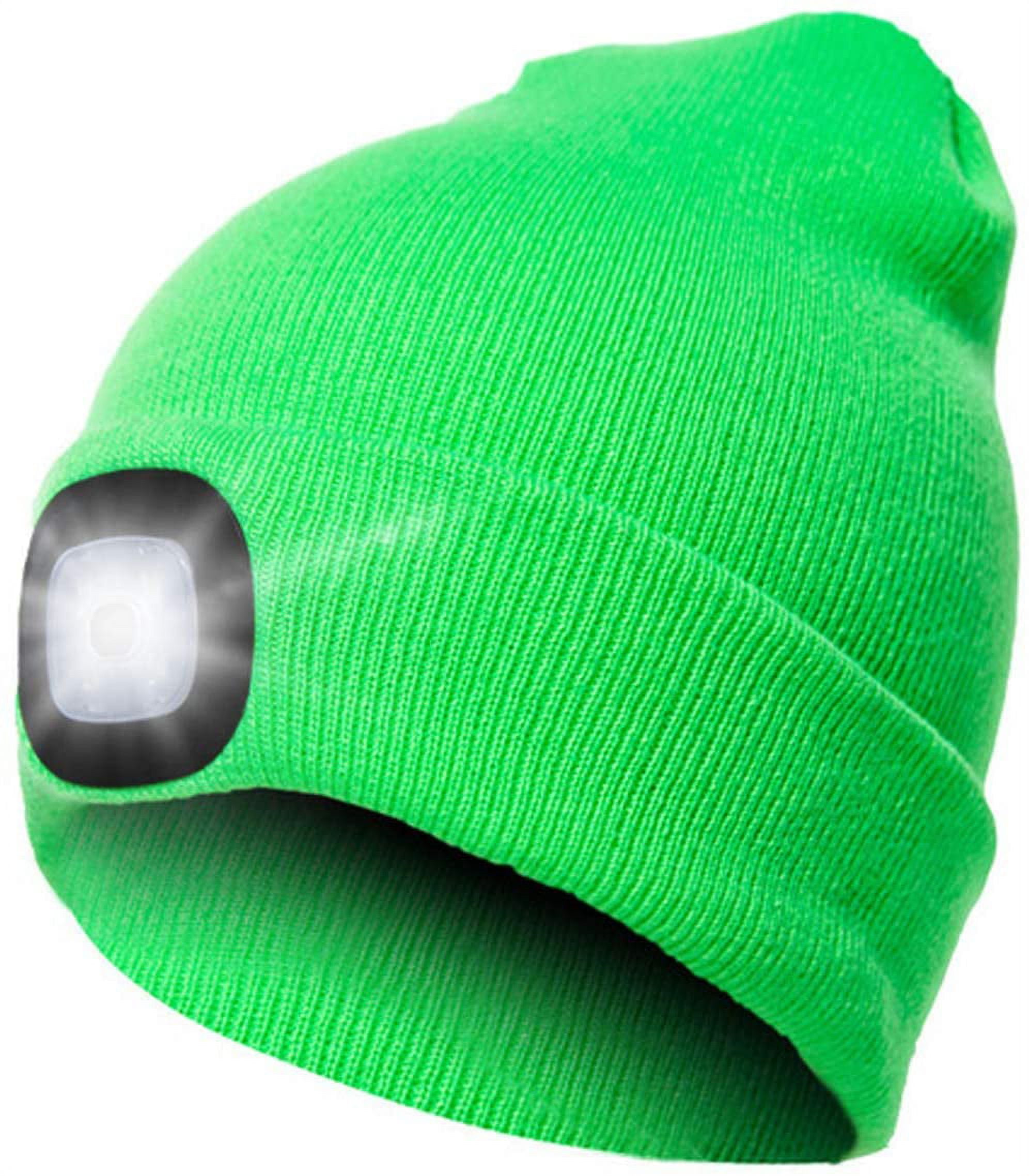 Unisex LED Beanie Hat with Light, USB Rechargeable Hands Free 4 LED