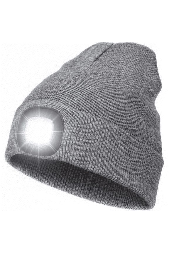 Unisex LED Knit Hat with USB Charging Outdoor Lighting Warm Cap for Cycling Hiking Skiing Glowing Hat Ideal Halloween Christmas Valentine's Gift