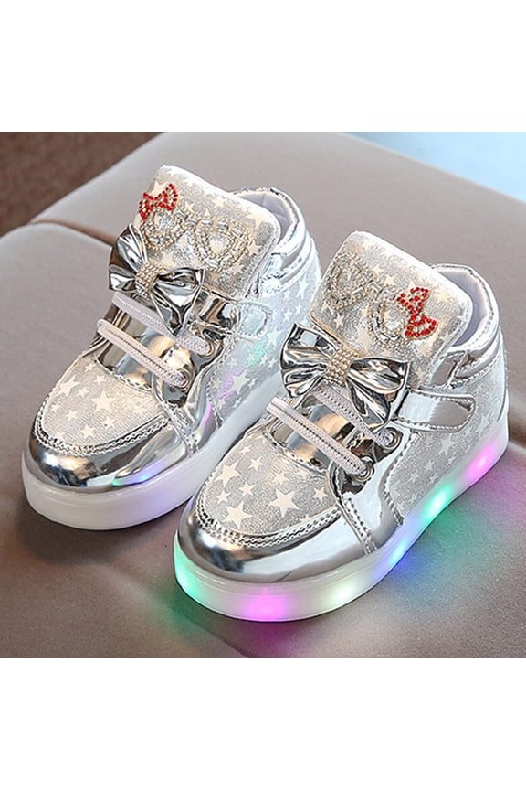 Unisex LED Light Shoes High Top Light Flashing Trainers USB Charging Shoes For Children