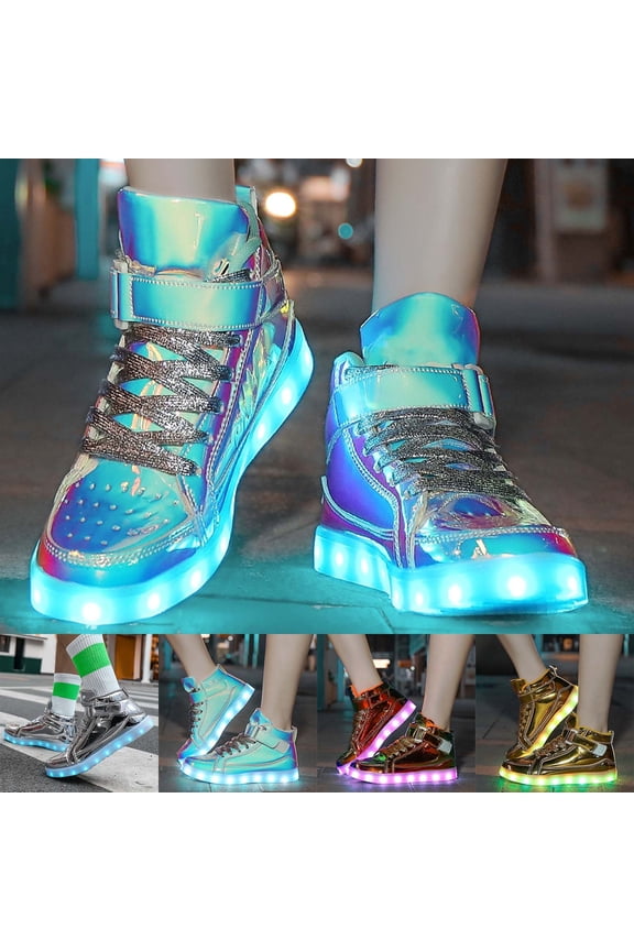 Unisex LED Light Up Shoes, Valentine's Day Fashion High Top LED Sneakers USB Rechargeable Glowing Luminous Shoes for Men, Women, Teens