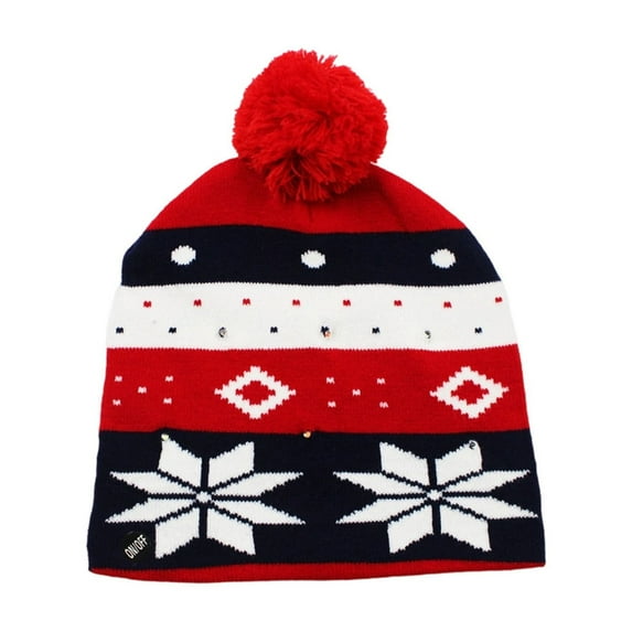 Unisex LED Light-up Christmas Sweater Hat Novelty Knitted Xmas Beanie Cap for Party Holiday Xmas Christmas Party Supplies