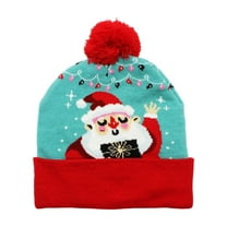 Unisex LED Light-up Christmas Sweater Hat Novelty Knitted Xmas Beanie Cap for Party Holiday Xmas Christmas Party Supplies