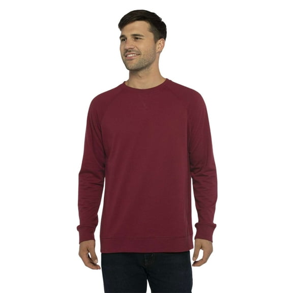 Unisex Laguna Raglan Crewneck Sweatshirt 60/40 Cotton/polyester Fleece Long Sleeve Cozy Sweater (Cardinal, L)