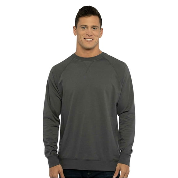 Unisex Laguna Raglan Crewneck Sweatshirt 60/40 Cotton/polyester Fleece Long Sleeve Cozy Sweater (Heavy-Metal, XL)