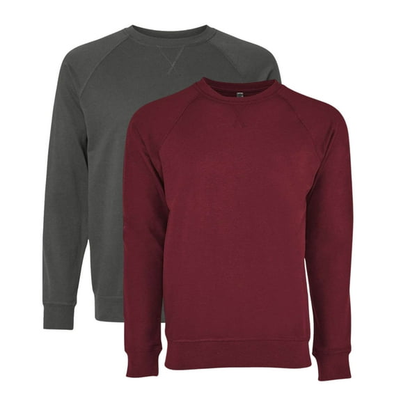 Unisex Laguna Raglan Crewneck Sweatshirt 60/40 Cotton/polyester Fleece Long Sleeve Cozy Sweater (Metal Cardinal 2PCS, 3XL)