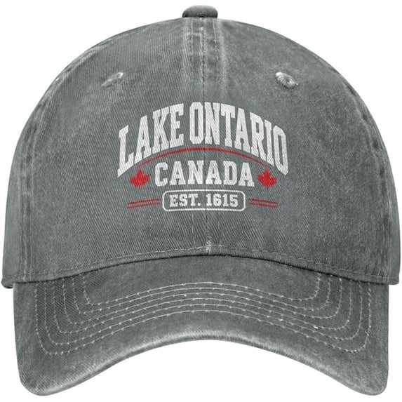 Unisex Lake Ontario Canada Embroidered Baseball Cap Adjustable Washed Cotton Dad Hat